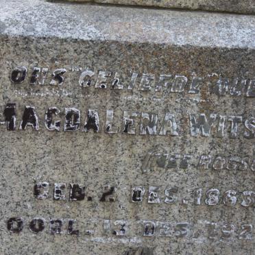 WITSCHE Magdalena nee ROSSOUW 1863-1924