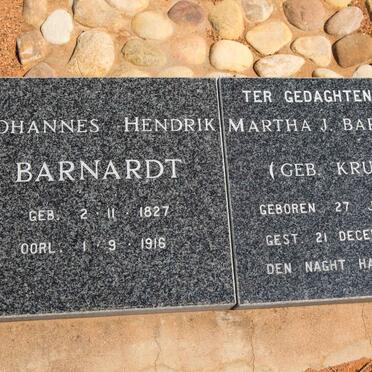 BARNARDT Johannes Hendrik 1827-1916 &amp; Martha J. KRUGER 1832-1903