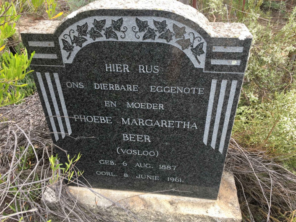 BEER Phoebe Margaretha nee VOSLOO 1887-1961