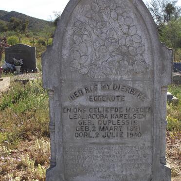 KARELSEN Lea Jacoba nee DU PLESSIS 1871-1940