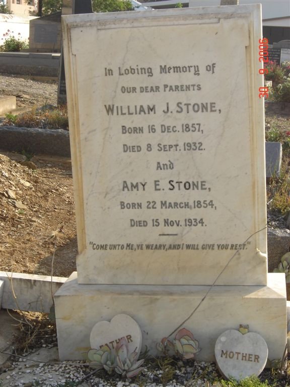 STONE William J. 1857-1932 & Amy E. 1854-1934