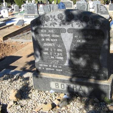 BOTHA Johannes J. 1892-1970 &amp; Maria Susanna Janse van RENSBURG 1889-1961