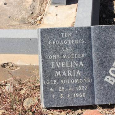 BOTHA  Evelina Maria nee SOLOMONS  1872-1966