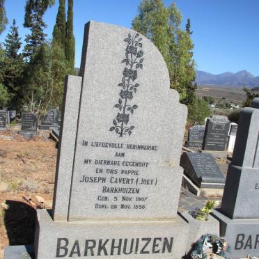 BARKHUIZEN Joseph Cavert 1907-1956 &amp; Elizabeth Frances FOURIE 1912-2002