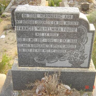 FOURIE Frances Wilhelmina nee LE ROUX 1912-1959