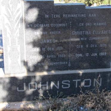 JOHNSTON James 1891-1959 &amp; Christina Elizabeth ZONDAGH 1896-1969