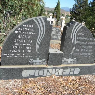JONKER Christiaan Jacobus 1903-1963 &amp; Hester Jeanetta COMBRINCK 1904-1978