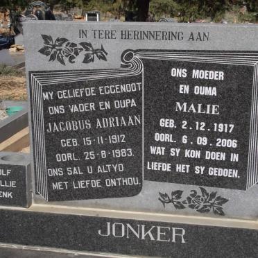 JONKER Jacobus Adriaan 1912-1983 &amp; Malie 1917-2006