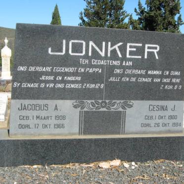 JONKER Jacobus A. 1908-1966 &amp; Gesina J. 1900-1984