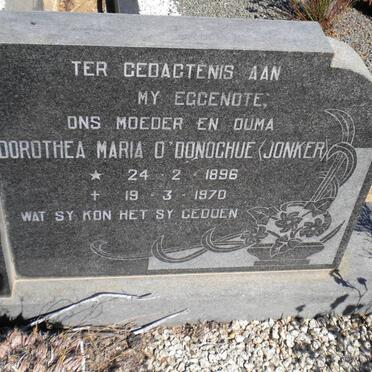 O'DONOCHUE James Patrick 1886-1974 &amp; Dorothea Maria JONKER 1896-1970