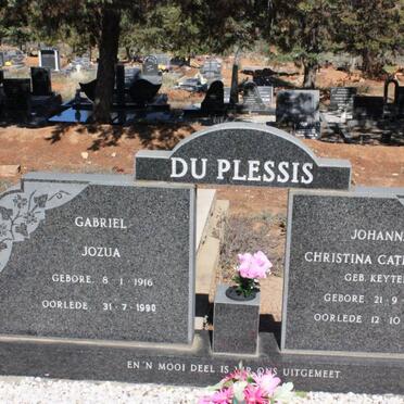 PLESSIS Gabriel Jozua, du 1916-1990 &amp; Johanna Christina Catharina KEYTER 1921-1984
