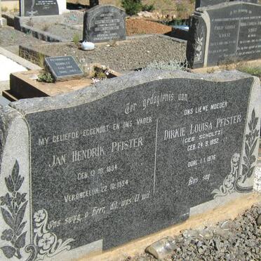 PFISTER Jan Hendrik 1894-1954 &amp; Dirkie Louisa SCHOLTZ 1892-1976