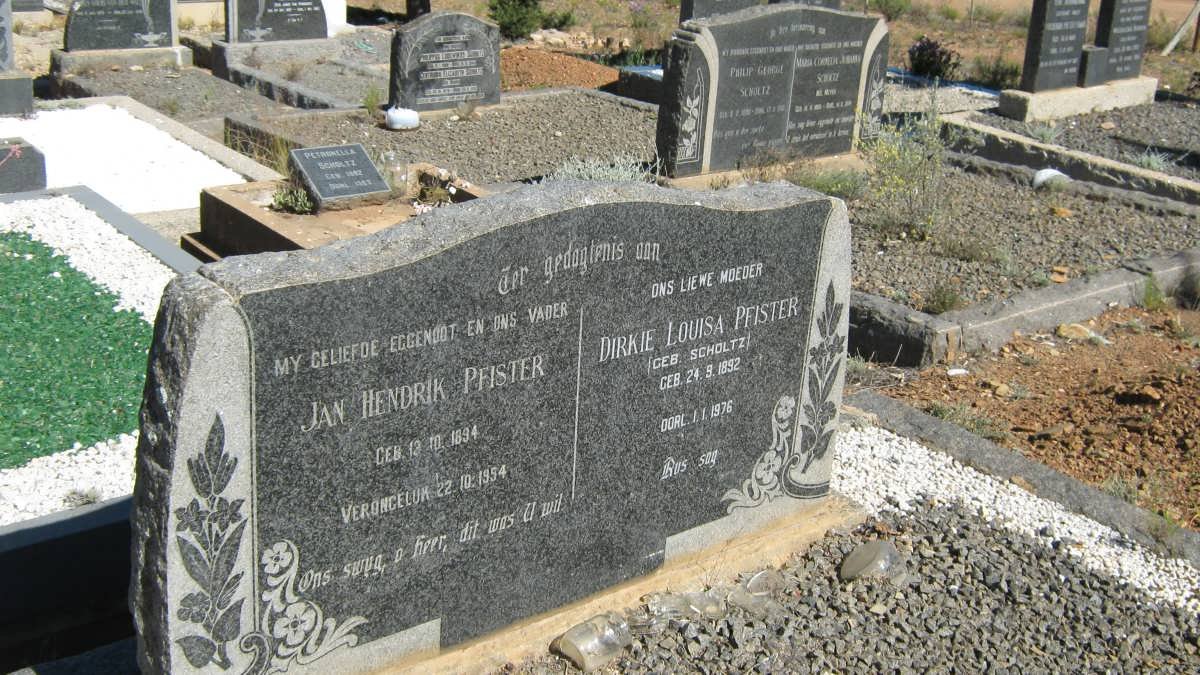 PFISTER Jan Hendrik 1894-1954 &amp; Dirkie Louisa SCHOLTZ 1892-1976