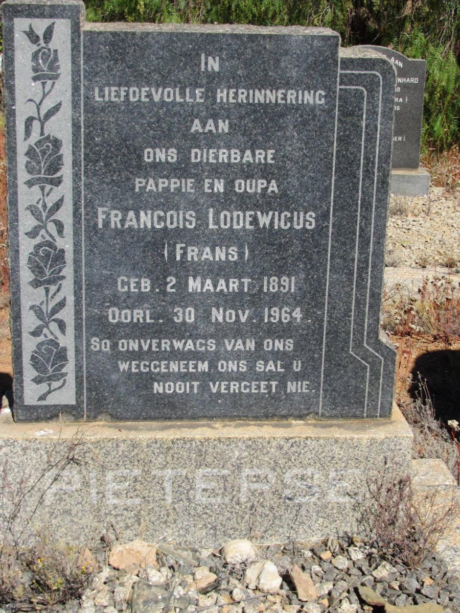 PIETERSE Francois Lodewicus 1891-1964