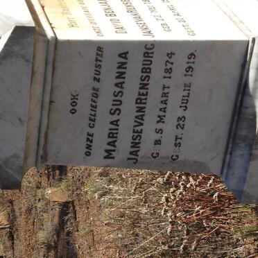 RENSBURG David Benjamin, Janse van 1843-1922 &amp; Maria Susanna 1874-1919