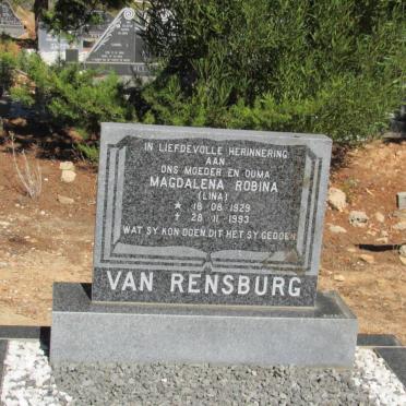RENSBURG Magdalena Robina, van 1929-1993 