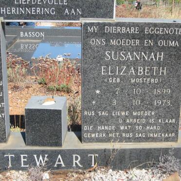 STEWART William 1898-1981 &amp; Susannah Elizabeth MOSTERD 1899-1973