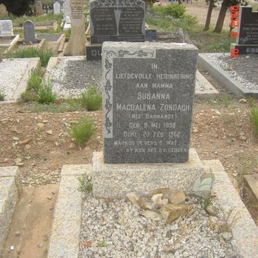 ZONDACH Susanna Magdalena nee BARNARDT 1896-1962