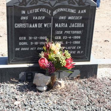 BRITZ Christiaan de Wet 1900-196? &amp; Maria Jacoba PRETORIUS 1906-1968