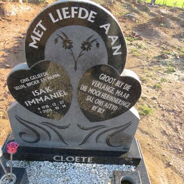 CLOETE Isak Immaniël 1976-2006