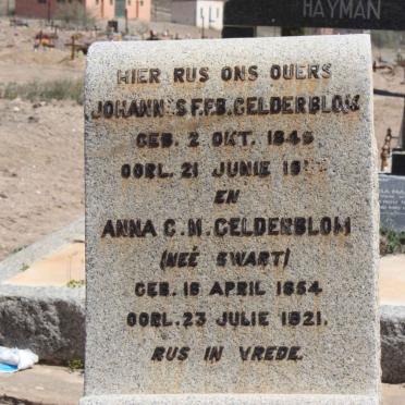 GELDERBLOM Johann S.F.F.B. 1845-19? &amp; Anna C.M. SWART 1854-1921