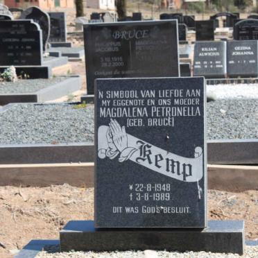 KEMP Magdalena Petronella nee BRUCE 1948-1989