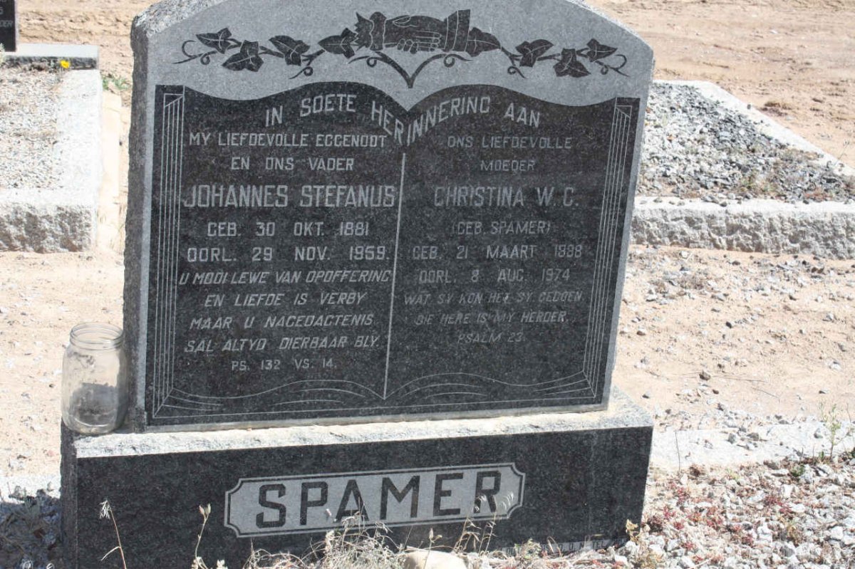 SPAMER Johannes Stefanus 1881-1959 &amp; Christina W.C. SPAMER 1898-1974