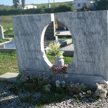 BOTHA Andries J. 1913-1984 &amp; Hester E. 1927-1984