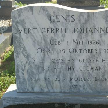 GENIS Evert Gerrit Johannes 1926-1979