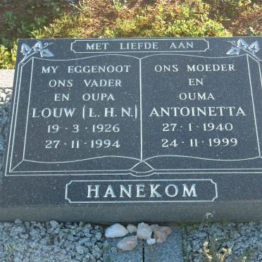 HANEKOM L.H.N. 1926-1994
