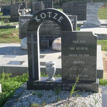 KOTZE Maans 1917-1991