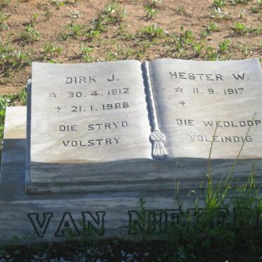 NIEKERK Dirk J., van 1912-1986 &amp; Hester W. 1917-