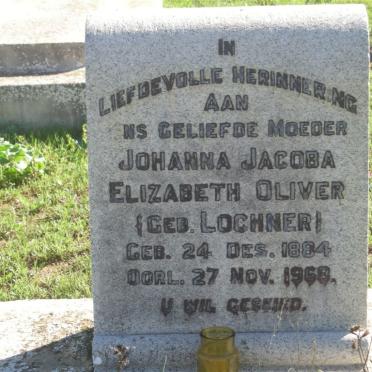 OLIVER Johanna Jacoba Elizabeth nee LOCHNER 1884-1968