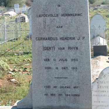 RHYN Gerhardus Hendrik J.P., van 1865-1919