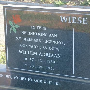 WIESE Willem Adriaan 1930-1997