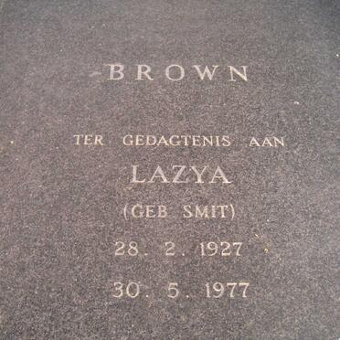 BROWN Lazya nee SMIT 1927-1977