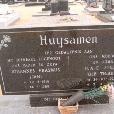 HUYSAMEN Johannes Erasmus 1916-1988 &amp; H.A.C. THEART 1924-1994