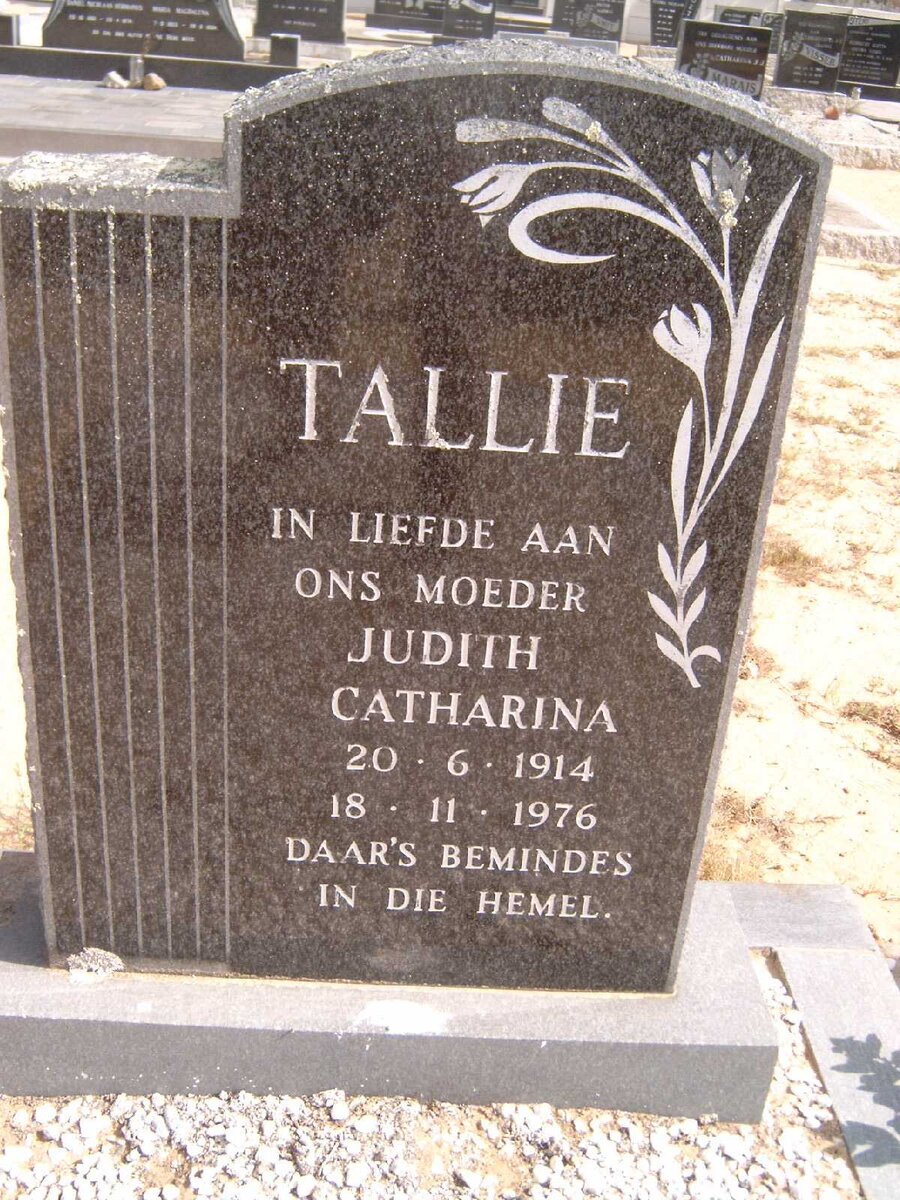 TALLIE Judith Catharina 1914-1976