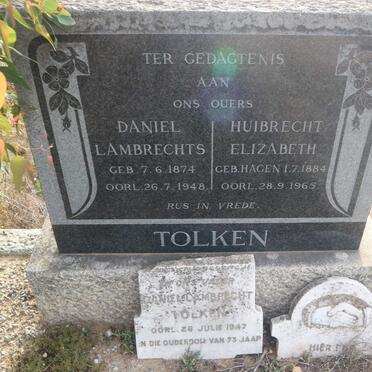 TOLKEN Daniel Lambrechts 1874-1948 &amp; Huibrecht Elizabeth HAGEN 1884-1965