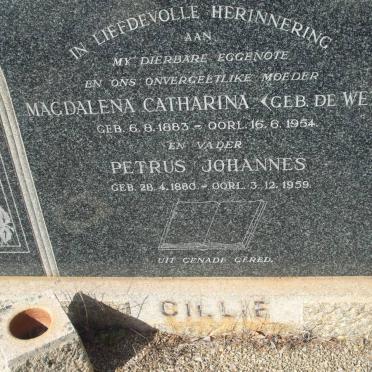 CILLIE Petrus Johannes 1880-1959 &amp; Magdalena Catharina de WET 1883-1954