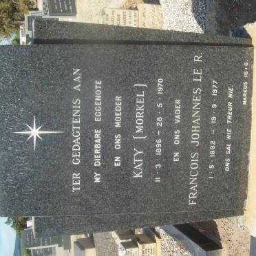 TOIT Francois Johannes Le R., du 1892-1977 &amp; Katy MORKEL 1896-1970
