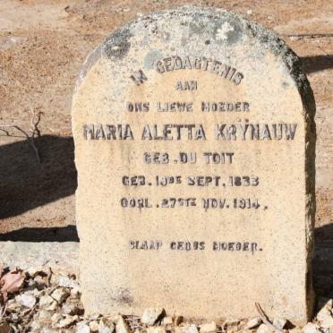 KRYNAUW Maria Aletta nee du TOIT 1833-1914