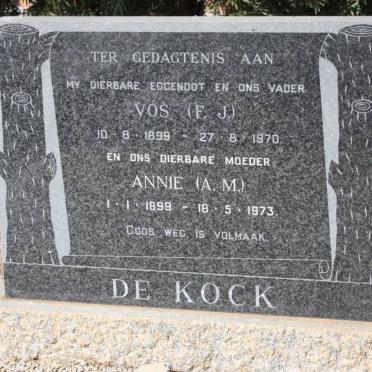 KOCK F.J., de 1899-1970 &amp; A.M. 1899-1973