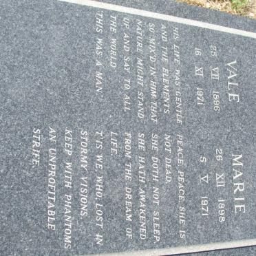 NEL Vale 1896-1971 &amp; Marie 1898-1971