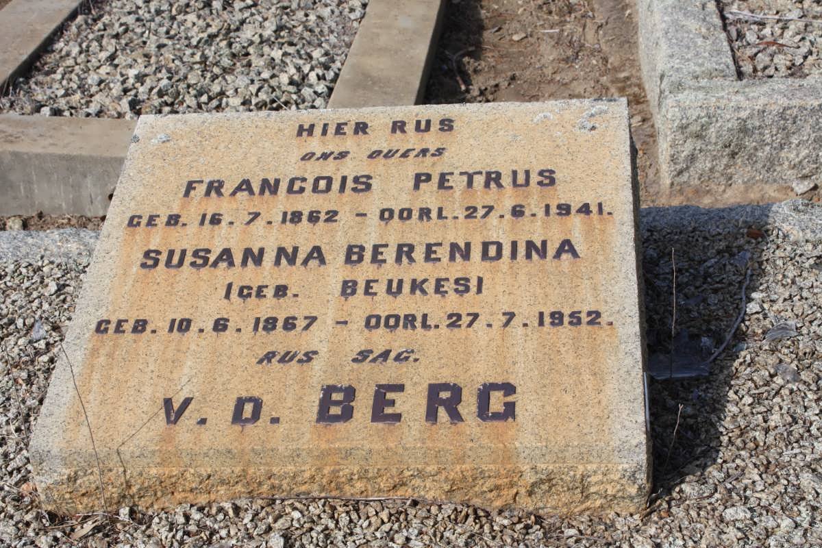 BERG Francois Petrus, v.d. 1862-1941 &amp; Susanna Barendina BEUKES 1867-1952