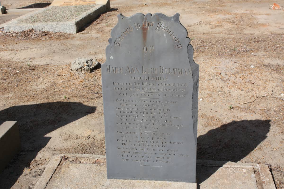 BOLTMAN Mary Ann Lucy nee LINNIHAN 1833-1878
