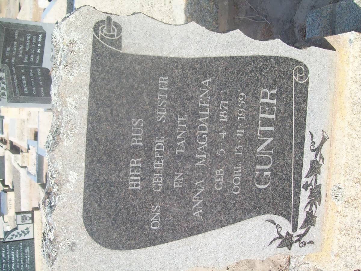 GUNTER Anna Magdalena 1871-1959