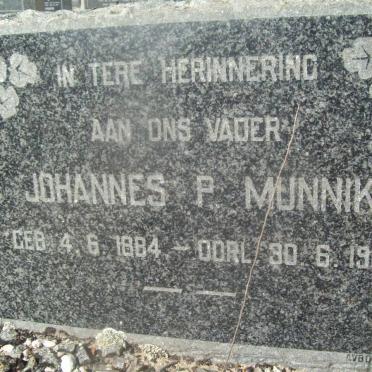 MUNNIK  Johannes P. 1884-1960