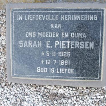 PIETERSEN Sarah E. 1926-1991