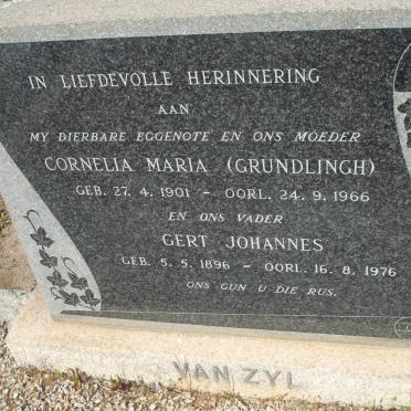 ZYL Gert Johannes, van 1896-1976 &amp; Cornelia Maria GRUNDLINGH 1901-1966